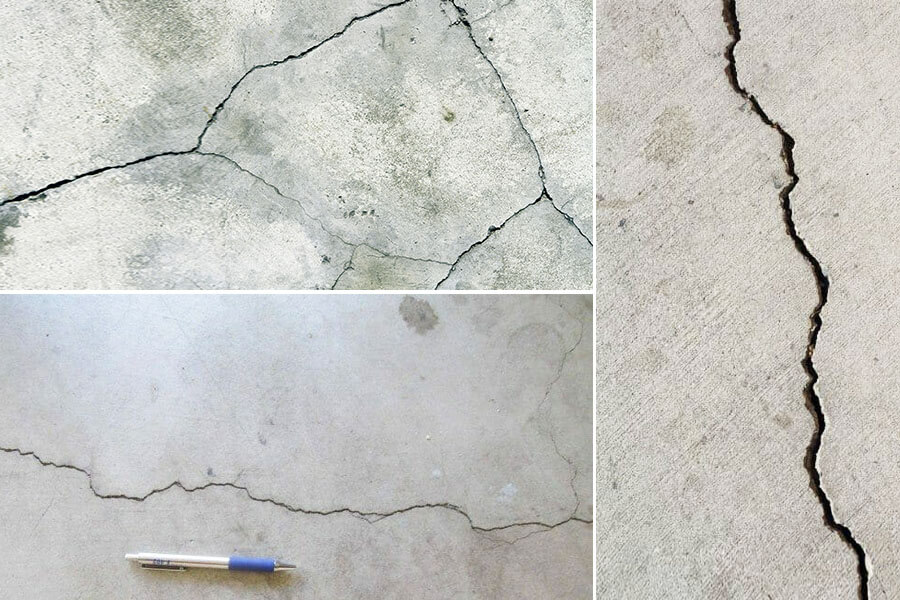 so sánh sàn bê tông bị nứt không có khe co giãn và sàn bê tông có khe co giãn đúng kỹ thuật